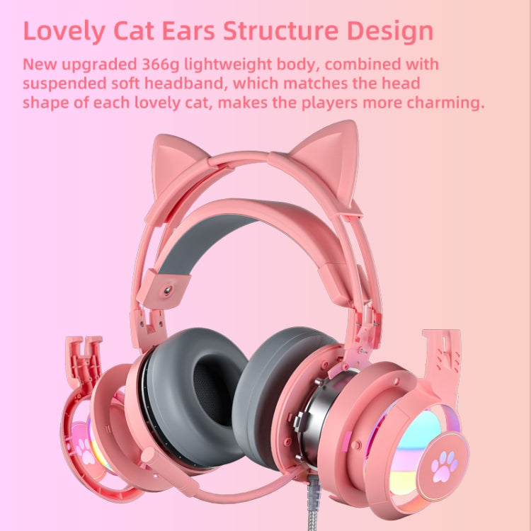 Soyto SY-G25 Cat Ear Glowing Gaming Computer Headset, Cable Length: 2m(Silver Black) - Multimedia Headset by Soyto | Online Shopping South Africa | PMC Jewellery | Buy Now Pay Later Mobicred