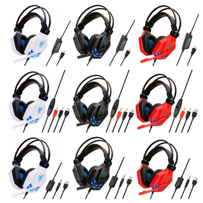 Soyto SY850MV Luminous Gaming Computer Headset For USB (Red Blue) - Multimedia Headset by Soyto | Online Shopping South Africa | PMC Jewellery | Buy Now Pay Later Mobicred