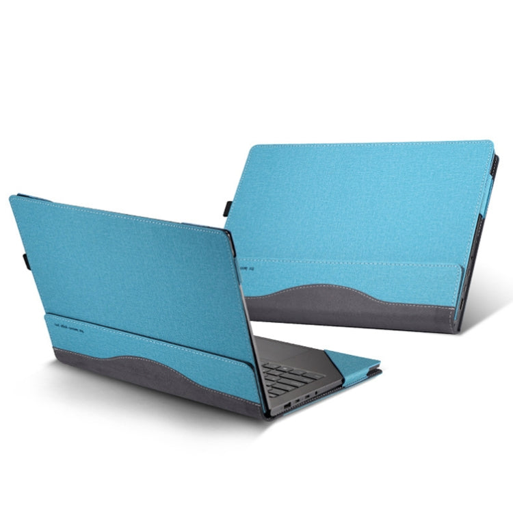 Laptop Leather Anti-Fall Protective Case For Lenovo YOGA 14s 2021(Gray Cobalt Blue) - 14.1 inch by PMC Jewellery | Online Shopping South Africa | PMC Jewellery | Buy Now Pay Later Mobicred