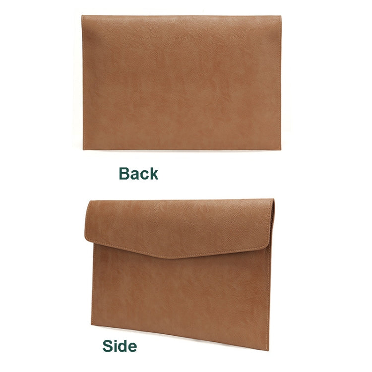 PU Leather Litchi Pattern Sleeve Case For 13.3 Inch Laptop, Style: Single Bag (Light Brown) - 13.3 inch by PMC TechLife | Online Shopping South Africa | PMC TechLife | Buy Now Pay Later Mobicred