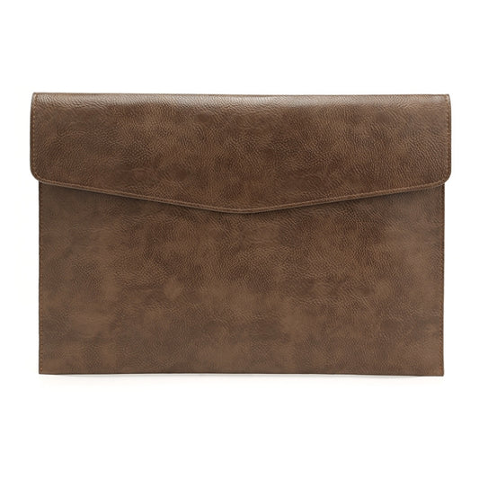 PU Leather Litchi Pattern Sleeve Case For 13.3 Inch Laptop, Style: Single Bag  (Dark Brown) - 13.3 inch by PMC Jewellery | Online Shopping South Africa | PMC Jewellery | Buy Now Pay Later Mobicred