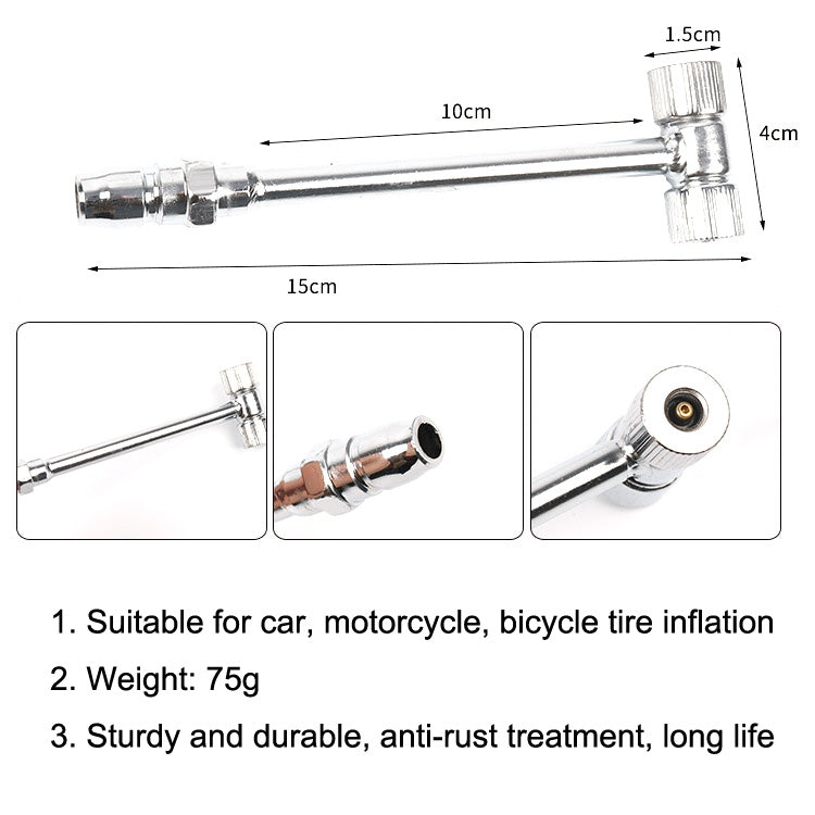 Car Tire Double-Ended Air Nozzle, Specification: T-type - Other Tools by PMC Jewellery | Online Shopping South Africa | PMC Jewellery | Buy Now Pay Later Mobicred