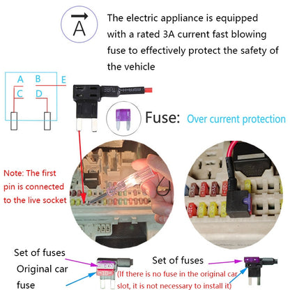 C301 12V to 5V Car ACC Takes Electricity Buck Cables, Model: Buckle + 1 x Take Appliance - Cables & Connectors by PMC Jewellery | Online Shopping South Africa | PMC Jewellery | Buy Now Pay Later Mobicred