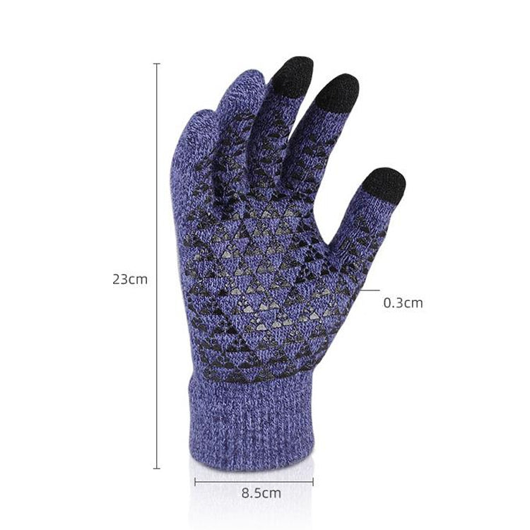 1 Pair Thick Velvet Touch Screen Knitted Warm Gloves, Size: Free Size(Grey) - Full Finger Gloves by PMC TechLife | Online Shopping South Africa | PMC TechLife | Buy Now Pay Later Mobicred