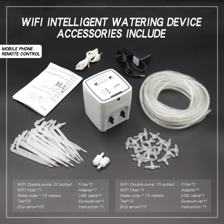 WD-01ADE WIFI Gardening Drip Irrigation Controller, Specification: Double Pump 20 Pots(AU Plug) - Watering & Irrigation by PMc TechLife | Online Shopping South Africa | PMc TechLife | Buy Now Pay Later Mobicred