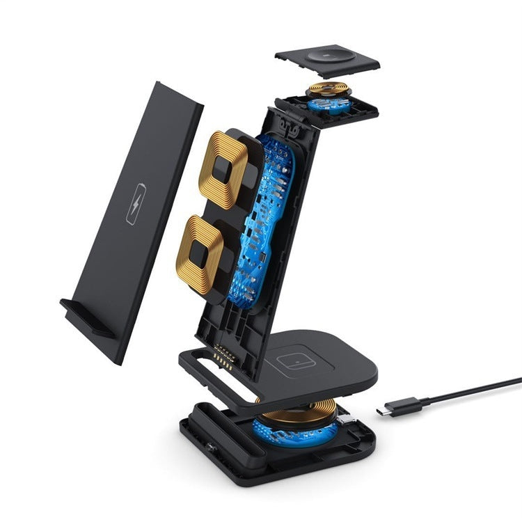 QGeeM QG-WC05 3 In 1 Portable Detachable Wireless Charger(Black) - free shipping - PMC Jewellery - Order now!