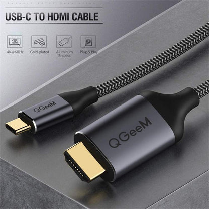 QGeeM QG-UA09 Type-C To HDMI Cable 1.2m - Cable by QGeeM | Online Shopping South Africa | PMC Jewellery | Buy Now Pay Later Mobicred