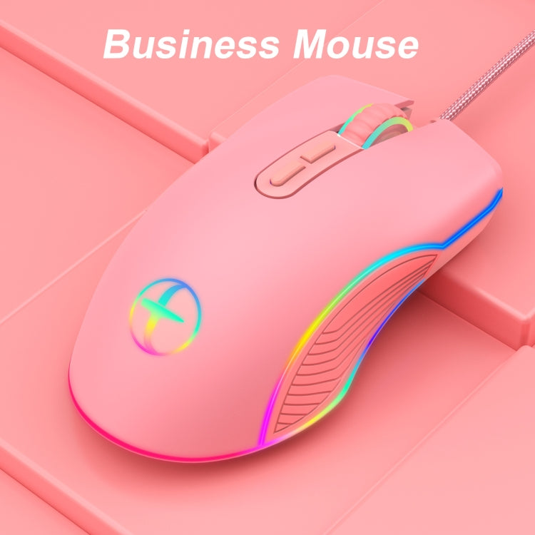 E32  7 Keys 3200 DPI Pink Girls RGB Glowing Wired Mouse Gaming Mouse, Interface: Type-C - Wired Mice by PMC Jewellery | Online Shopping South Africa | PMC Jewellery | Buy Now Pay Later Mobicred