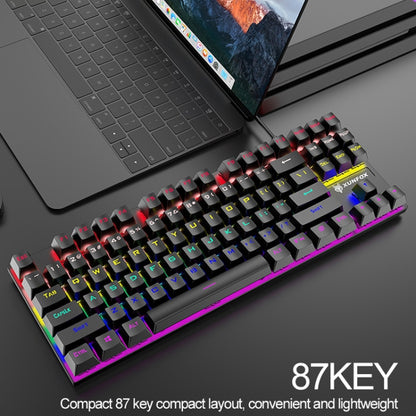 XUNFOX K80 87 Keys Wired Gaming Mechanical Illuminated Keyboard, Cable Length:1.5m(Black Gray) - Wired Keyboard by XUNFOX | Online Shopping South Africa | PMC Jewellery | Buy Now Pay Later Mobicred