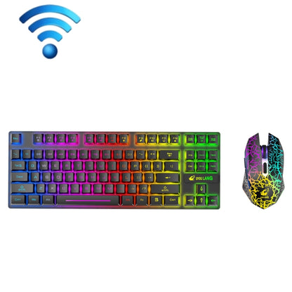 ZIYOU LANG T87 Gaming Luminous Wireless Keyboard and Mouse Set(Black) - Wireless Keyboard by ZIYOU LANG | Online Shopping South Africa | PMC Jewellery | Buy Now Pay Later Mobicred