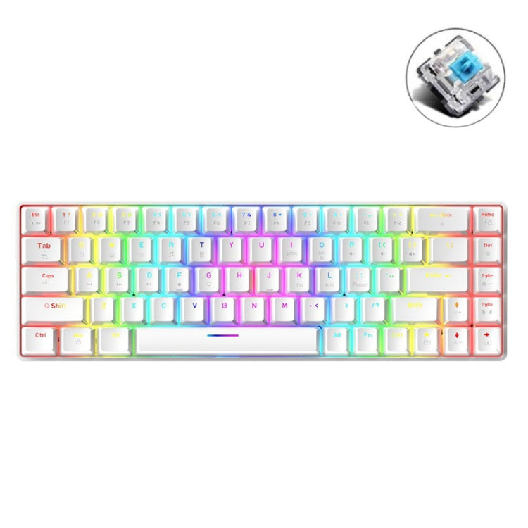 ZIYOU LANG T8 68 Keys RGB Luminous Gaming Mechanical Keyboard, Cable Length:1.6m(White Green Shaft) - Wired Keyboard by ZIYOU LANG | Online Shopping South Africa | PMC Jewellery | Buy Now Pay Later Mobicred