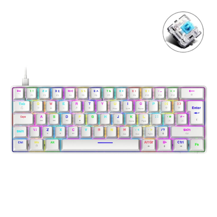 ZIYOU LANG T60 62-Key RGB Luminous Mechanical Wired Keyboard, Cable Length:1.5m(White Green Shaft) - Wired Keyboard by ZIYOU LANG | Online Shopping South Africa | PMC Jewellery | Buy Now Pay Later Mobicred