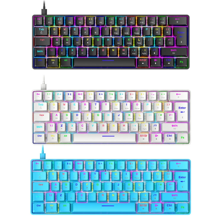 ZIYOU LANG T60 62-Key RGB Luminous Mechanical Wired Keyboard, Cable Length:1.5m(Blue Red Shaft) - Wired Keyboard by ZIYOU LANG | Online Shopping South Africa | PMC Jewellery | Buy Now Pay Later Mobicred