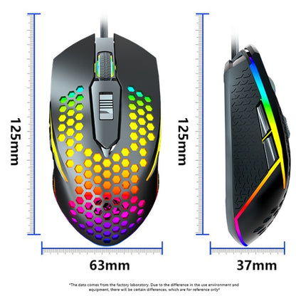 LEAVEN S50 6Keys Macro Definition Programmable RGB Lighted Gaming Wired Mouse, Cable Length: 1.5m(Blue) - Wired Mice by LEAVEN | Online Shopping South Africa | PMC Jewellery | Buy Now Pay Later Mobicred