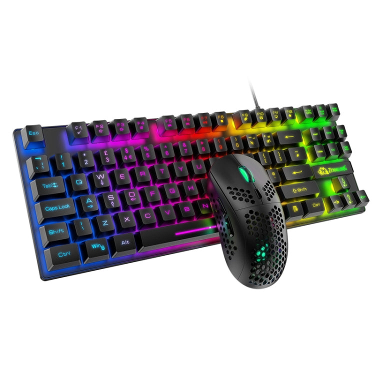 ZIYOU LANG T2 88 Keys Gaming Mechanical Luminous Keyboard and Mouse Set, Cable Length: 1.6m(Black) - Wired Keyboard by ZIYOU LANG | Online Shopping South Africa | PMC Jewellery | Buy Now Pay Later Mobicred