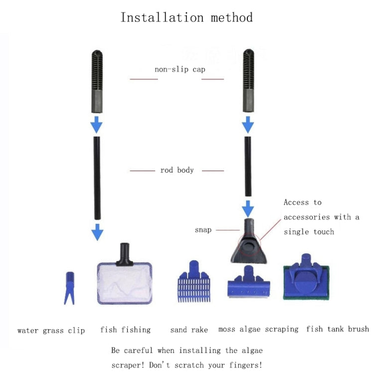 Fish Tank Aquarium 5-in-1 Cleaning Tool Set - Cleaning Tools by PMC Jewellery | Online Shopping South Africa | PMC Jewellery