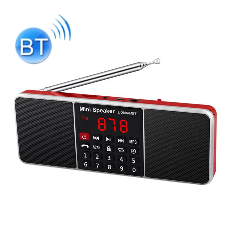 L-288AM  Bluetooth Dual Speaker Radio MP3 Player Support TF Card/U Disk with LED Display(Red) - Radio Player by PMC TechLife | Online Shopping South Africa | PMC TechLife | Buy Now Pay Later Mobicred