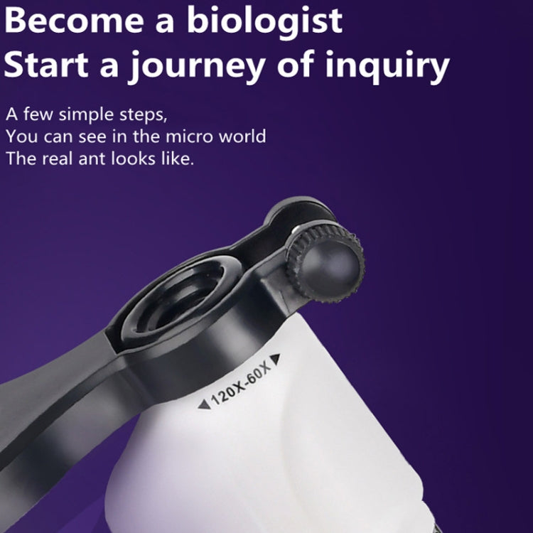 Children Handheld Portable Laboratory Equipment Microscope Toys, Colour: Lite + Bracket (White) - free shipping - PMC TechLife - Order now!