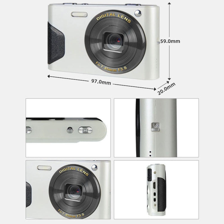 C8 4K  2.7-inch LCD Screen HD Digital Camera Retro Camera,Version: 30W Standard Version  White - Video Cameras by PMC Jewellery | Online Shopping South Africa | PMC Jewellery | Buy Now Pay Later Mobicred