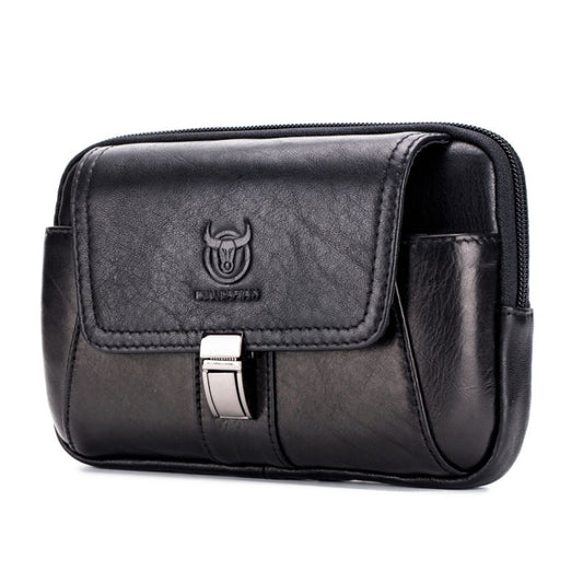 BULL CAPTAIN Multifunctional Leather Mobile Phone Small Waist Bag For Men(Horizontal Black) - Wallets by BULL CAPTAIN | Online Shopping South Africa | PMC Jewellery | Buy Now Pay Later Mobicred