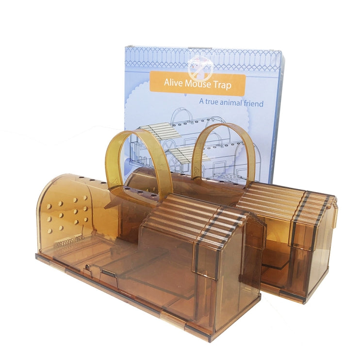 2 PCS  Large Plastic Mousetrap Mouse Cage Pedal Trap(Brown) - Traps by PMC Jewellery | Online Shopping South Africa | PMC Jewellery | Buy Now Pay Later Mobicred