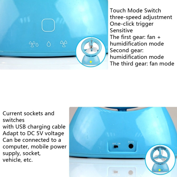 Mini USB Rechargeable Spray Fan Student Dormitory Office Desktop Mute Fan(Frosted Matcha Green) - Electric Fans by PMC Jewellery | Online Shopping South Africa | PMC Jewellery | Buy Now Pay Later Mobicred