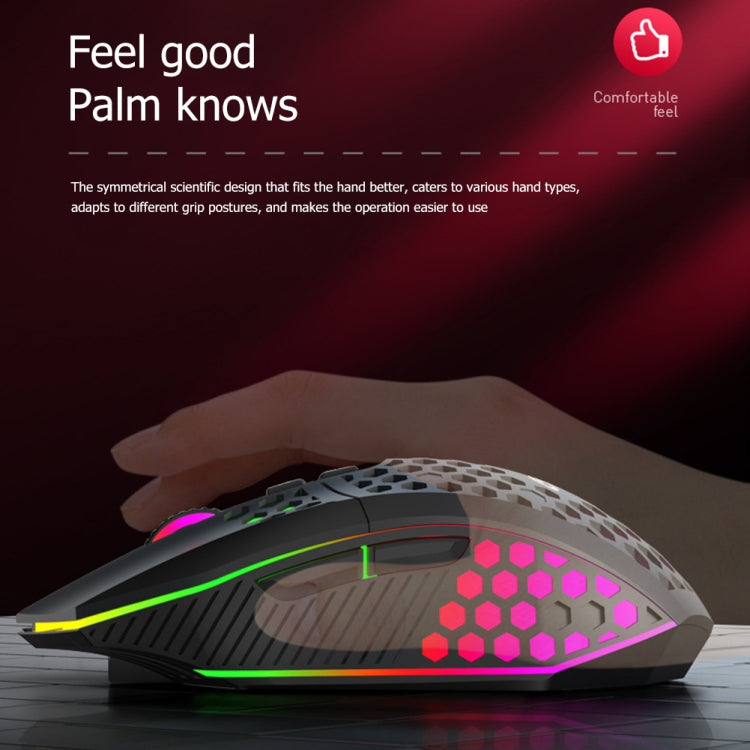 FMOUSE  X801 8 Keys 1600DPI Hollow Luminous Gaming  Office Mouse,Style: Black Wireless Rechargeable - Wireless Mice by FMOUSE | Online Shopping South Africa | PMC Jewellery | Buy Now Pay Later Mobicred