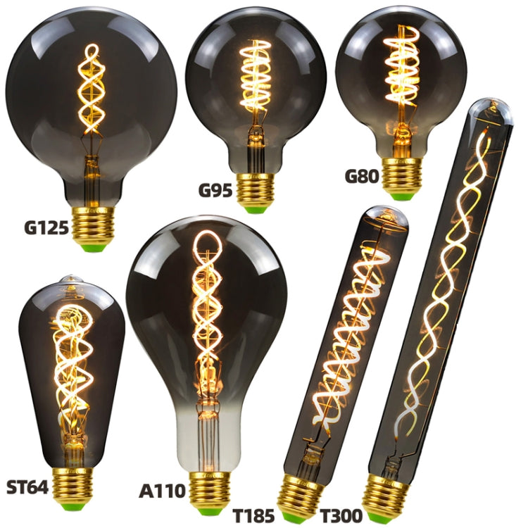 ST64 Electroplating Smoke Grey Warm Light LED Bulb Retro Lamp - LED Blubs & Tubes by PMc TechLife | Online Shopping South Africa | PMc TechLife | Buy Now Pay Later Mobicred