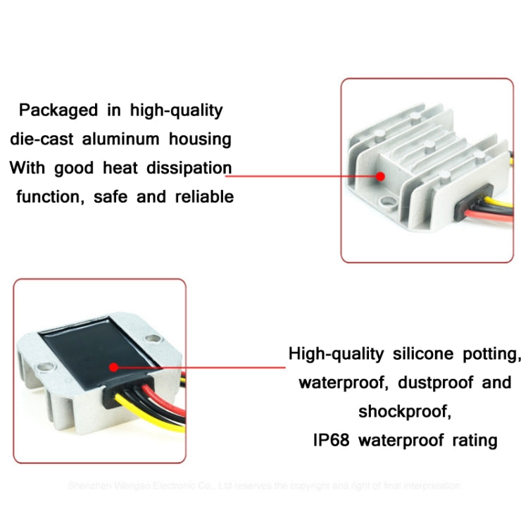 72W 12V To 24V 3A Waterproof Car Voltage Regulator(WG-12S2403) - Others by PMC TechLife | Online Shopping South Africa | PMC TechLife | Buy Now Pay Later Mobicred