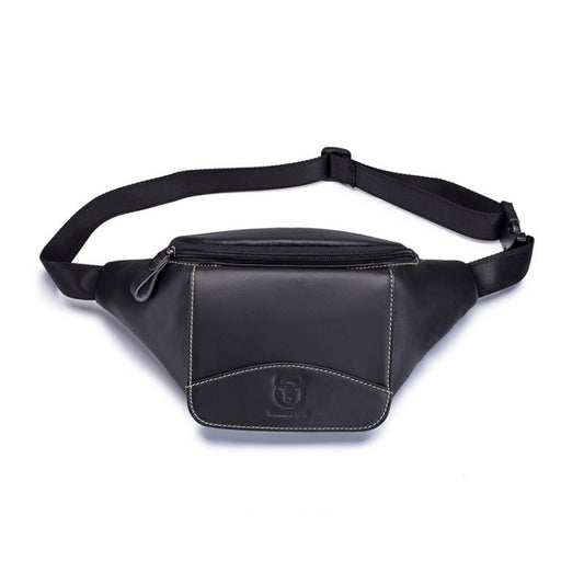 BULL CAPTAIN Cowhide Waist Bag Large Capacity Multifunctional Wallet For Men(Black) - Single-shoulder Bags by BULL CAPTAIN | Online Shopping South Africa | PMC Jewellery | Buy Now Pay Later Mobicred