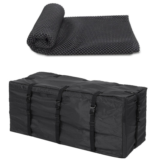 600D Waterproof Cloth Double Zipper 8 Buckle Roof Bag Luggage Bag,Style: Roof Bag+Non-slip Mat - Roof Racks by PMC Jewellery | Online Shopping South Africa | PMC Jewellery | Buy Now Pay Later Mobicred