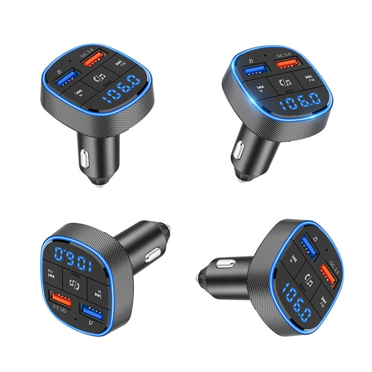 QC3.0 Fast Charge Car Bluetooth MP3 Player Car FM Transmitter(Black) - Bluetooth Car Kits by PMC TechLife | Online Shopping South Africa | PMC TechLife | Buy Now Pay Later Mobicred