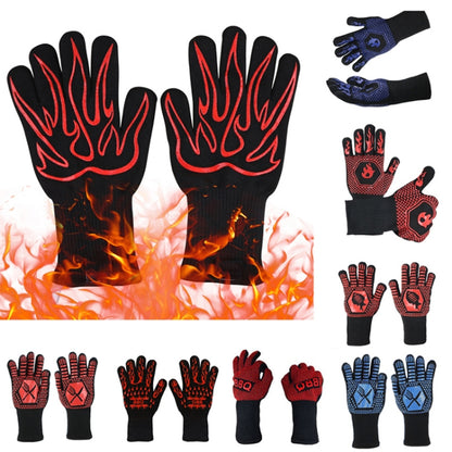 1 Pair High Temperature Resistant Silicone BBQ Gloves  Anti-Scalding Gloves(Scalpel Red) - Safety Gloves by PMC Jewellery | Online Shopping South Africa | PMC Jewellery