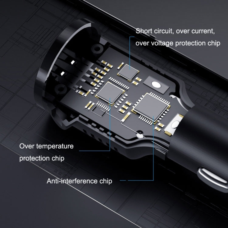 2PCS JY-032 USB Plug Digital Display Fast Charge Car Charger, Style: 3.5A + QC3.0(Android Left Bend) - Cables & Connectors by PMC Jewellery | Online Shopping South Africa | PMC Jewellery | Buy Now Pay Later Mobicred