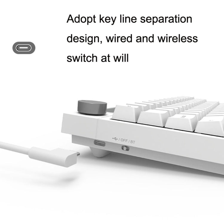 Ajazz K620T 62 Keys Bluetooth Wireless Dual Mode Mechanical Keyboard, Style: Pink Shaft (White) - free shipping - PMC Jewellery - Order now!