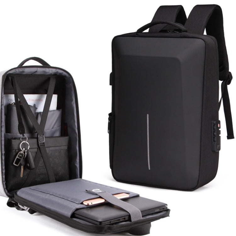 Men Business Shoulder USB External Interface Computer Bag, Color: 8001 Black - Backpack by PMC Jewellery | Online Shopping South Africa | PMC Jewellery | Buy Now Pay Later Mobicred