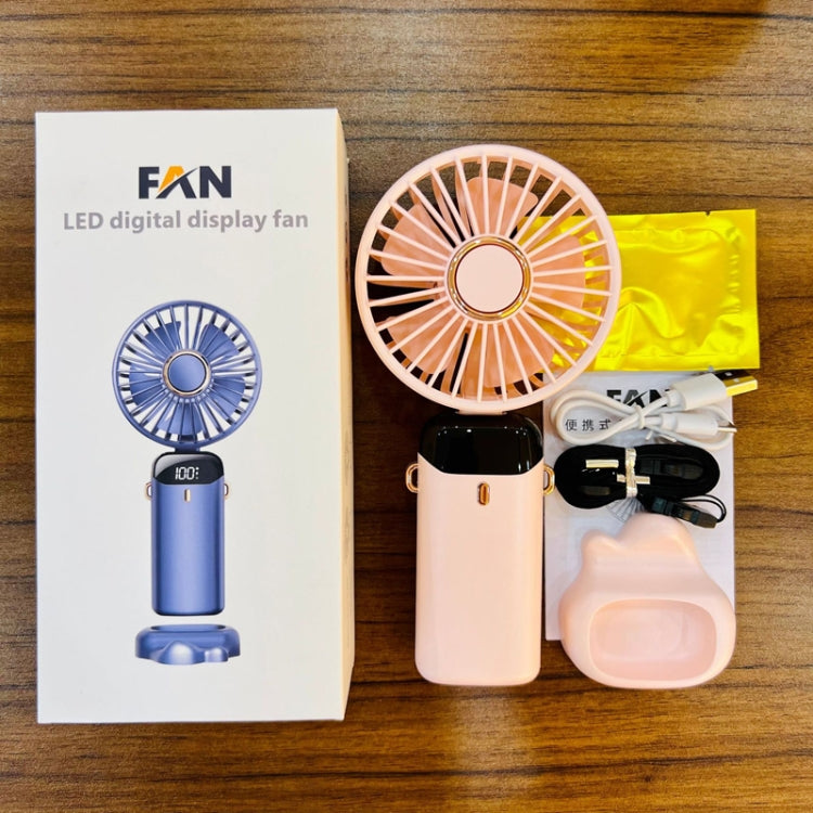 USB Handheld Digital Display Folding Aromatherapy Fan, Battery Capacity: 4000mAh(N15 Deep Sea Blue) - Electric Fans by PMC Jewellery | Online Shopping South Africa | PMC Jewellery | Buy Now Pay Later Mobicred