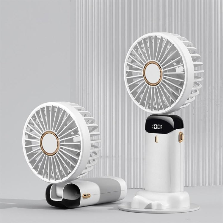 USB Handheld Digital Display Folding Aromatherapy Fan, Battery Capacity: 5000mAh(N15 White) - Electric Fans by PMC Jewellery | Online Shopping South Africa | PMC Jewellery | Buy Now Pay Later Mobicred