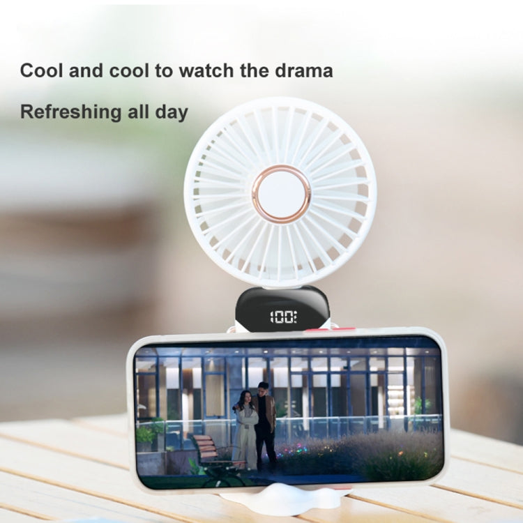 USB Handheld Digital Display Folding Aromatherapy Fan, Battery Capacity: 5000mAh(N15 White) - Electric Fans by PMC Jewellery | Online Shopping South Africa | PMC Jewellery | Buy Now Pay Later Mobicred