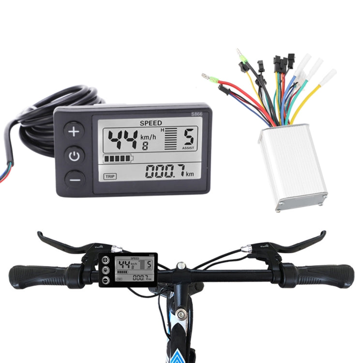 S866 A Type Electric Bicycle Universal Electric Bicycle Dashboard Set ,Specification: 36V / 48V - Speedometers by PMC Jewellery | Online Shopping South Africa | PMC Jewellery