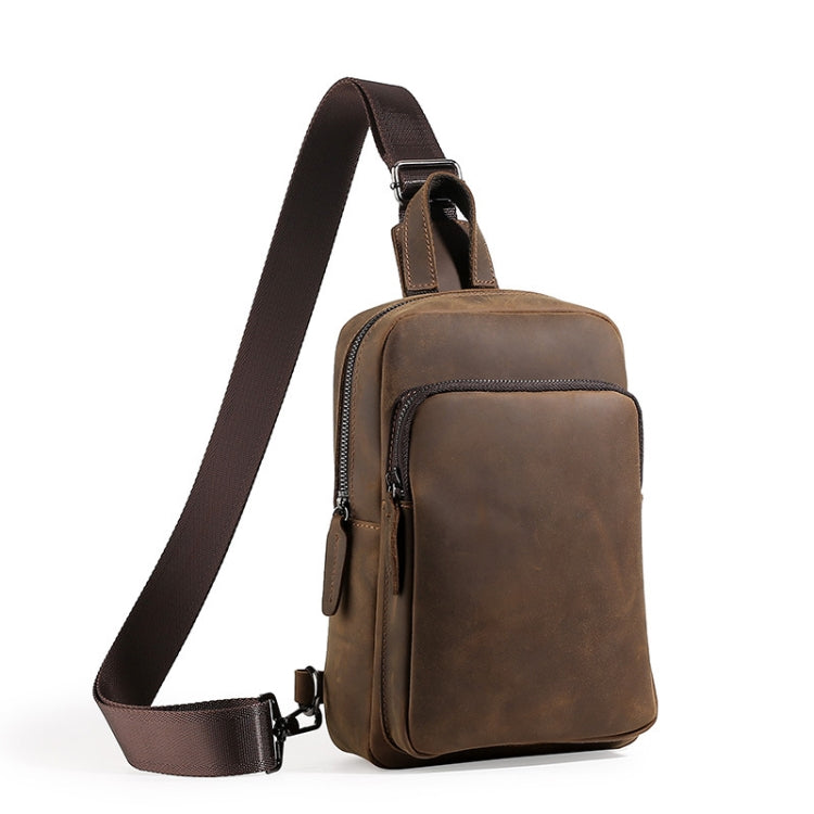 TP-6021 Men Vintage Leather Travel Messenger Bag(Coffee) - Crossbody Bags by PMC Jewellery | Online Shopping South Africa | PMC Jewellery