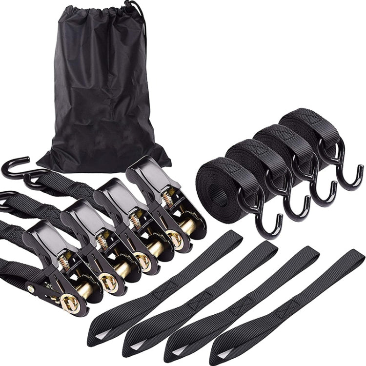 Motorcycle Car Fixed Cargo Ratchet Straps Trailer Tensioner(4 Straps+1 Storage Bag) - Towing Bars by PMC Jewellery | Online Shopping South Africa | PMC Jewellery | Buy Now Pay Later Mobicred