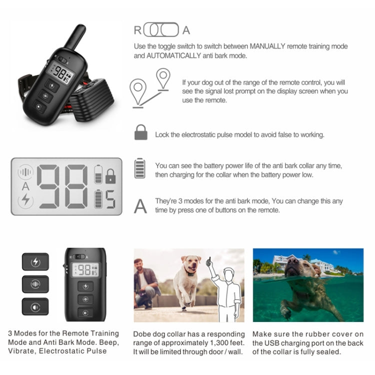 Remote Control Trainer Dog Collar Automatic Bark Stop Device, Specification: 1 Drag 1 (Red) - Training Aids by PMC TechLife | Online Shopping South Africa | PMC TechLife | Buy Now Pay Later Mobicred