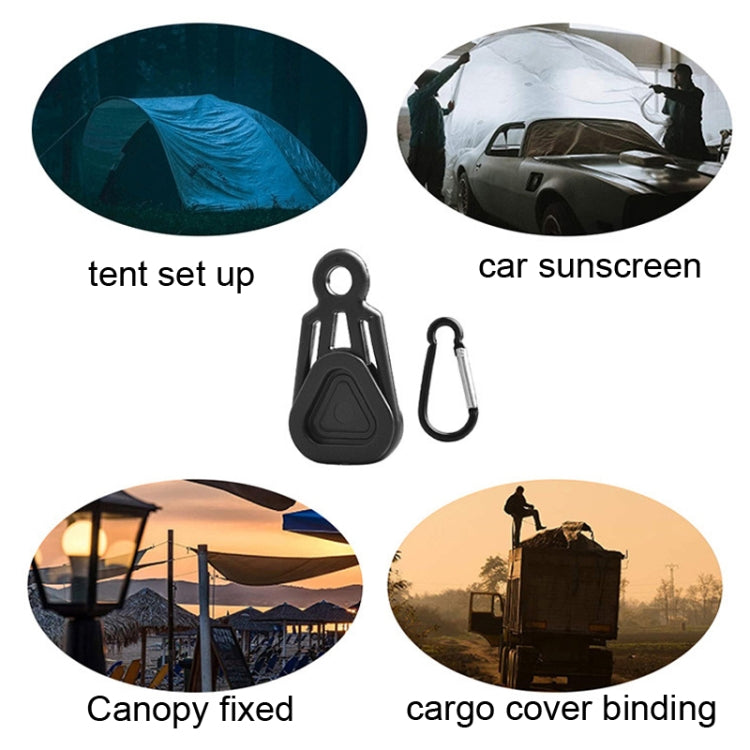 10 PCS Awning Banner Tarpaulin Plastic Clip Field Camping Mountaineering Tent Clip, Color: Black Clip+Hook - Tents & Accessories by PMC Jewellery | Online Shopping South Africa | PMC Jewellery