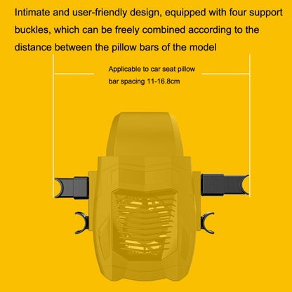 F415 Car Multifunctional Seat Back USB Fan(Yellow) - Heating & Fans by PMC Jewellery | Online Shopping South Africa | PMC Jewellery | Buy Now Pay Later Mobicred