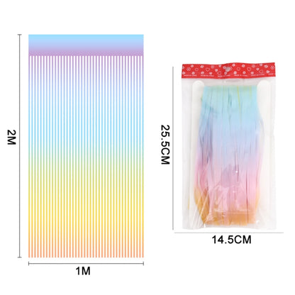 2 PCS 2M Birthday Party Decoration Background Rain Curtain(Rainbow Gradient) - Holiday Decorations by PMC Jewellery | Online Shopping South Africa | PMC Jewellery