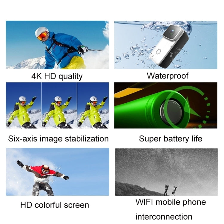 C200 4K Face Recognition WIFI Anti-Shake Outdoor Cycling Waterproof Sports Camera(Black Set) - Video Cameras by PMC Jewellery | Online Shopping South Africa | PMC Jewellery | Buy Now Pay Later Mobicred