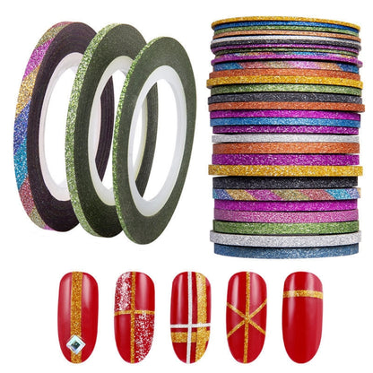 Sticky Shiny Nail Art Decorative Coil With Adhesive, Specification: Gold Silver Line 1mm 20 Color - Nail Stickers by PMC Jewellery | Online Shopping South Africa | PMC Jewellery | Buy Now Pay Later Mobicred