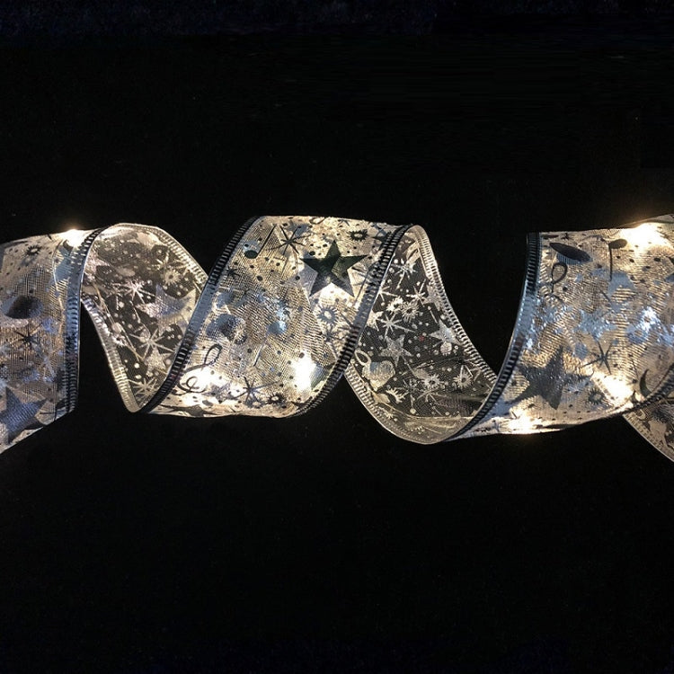 Christmas LED Lights Bronzing Double Ribbon String Lights, Specification: 4m(Silver Warm Light) - Decoration Lamps by PMC TechLife | Online Shopping South Africa | PMC TechLife