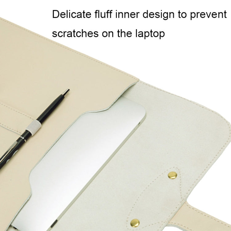 S177 3 In 1 Leather Waterproof Laptop Liner Bags, Size: 13 inches(Light Grey) - 13.3 inch by PMC Jewellery | Online Shopping South Africa | PMC Jewellery | Buy Now Pay Later Mobicred